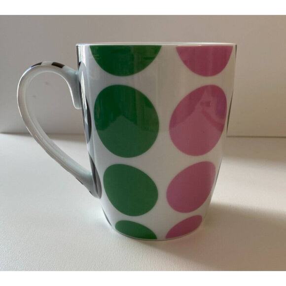 Pier 1 Imports Coffee Mug Mud pie polka dot Girlfriends booze shopping - Picture 3 of 6